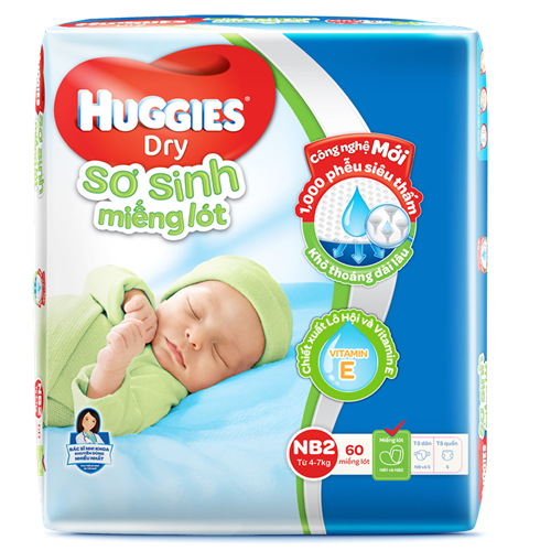 Bán Tã giấy Huggies NB2 (60 miếng)