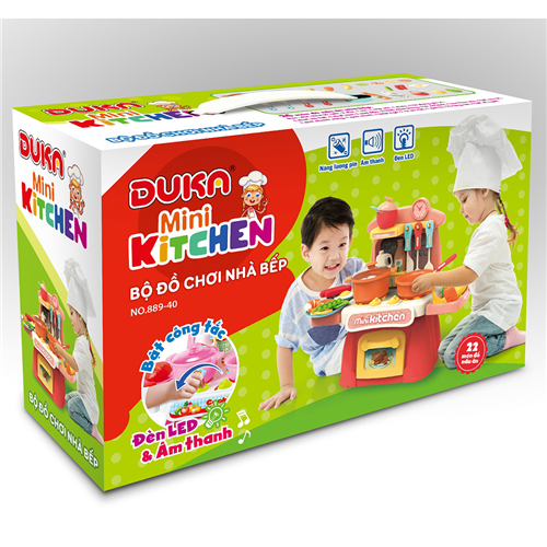 Bán Đồ chơi nhà bếp Duka màu nâu kết hợp ánh sáng và âm thanh