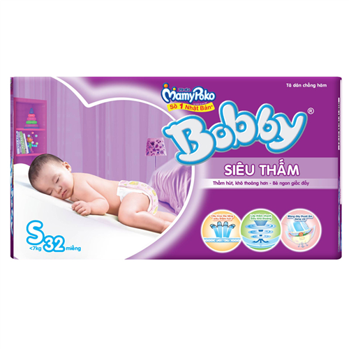 Bán Tã - bỉm dán Bobby S32 (siêu thấm)