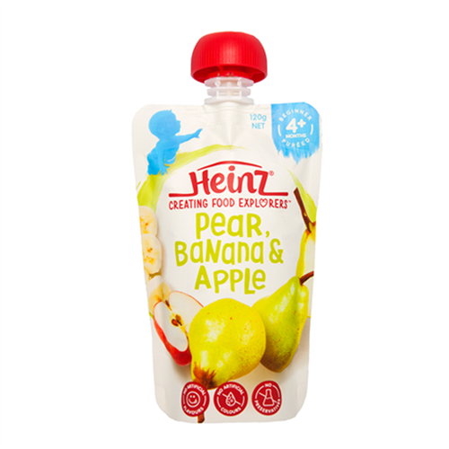 Bán Thực phẩm dinh dưỡng vị lê, chuối và táo Heinz 120g (4M+)