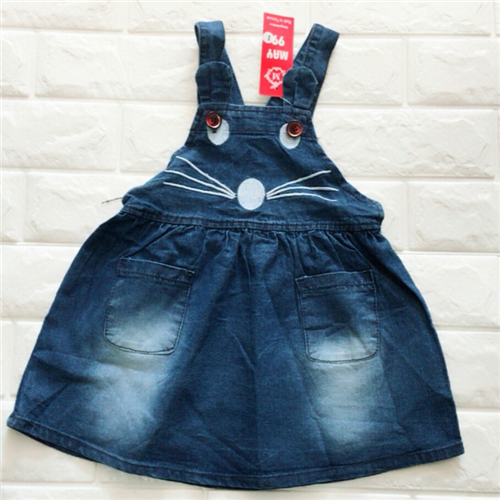 Bán Váy yếm jean bé gái DL605 (1-3T)
