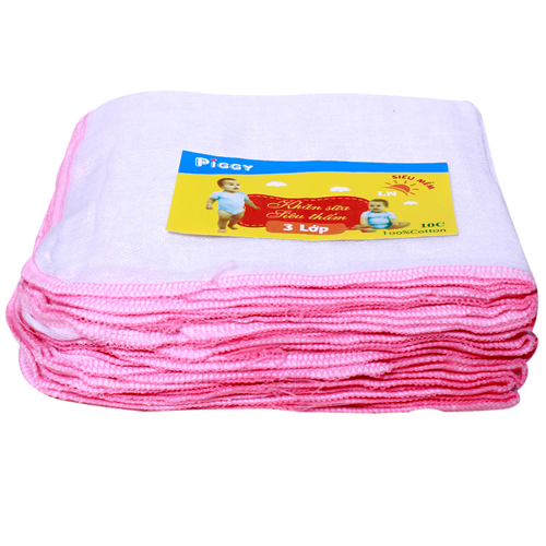 Bán Khăn sữa cho bé 3 lớp Piggy (size to)