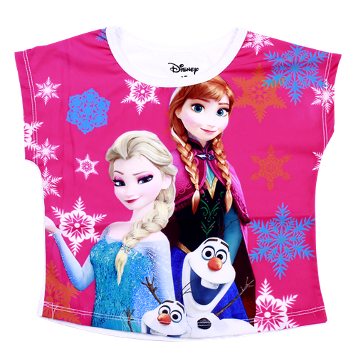 Bán Áo bé gái in 3D Frozen màu hồng