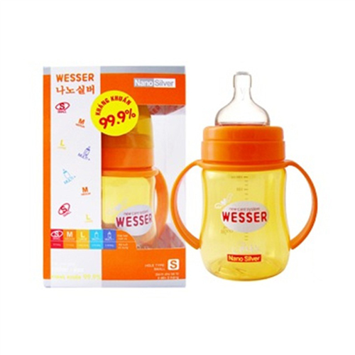 Bán Bình sữa Nano Silver Wesser 180ml (cổ rộng, kháng khuẩn 99.9%)