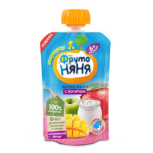 Bán Trái cây nghiền vị táo, xoài và sữa chua Fruto Nyanya (90g)