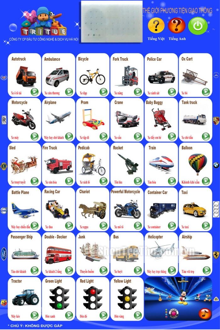 tranh phát âm trí tuệ chủ đề phương tiện giao thông