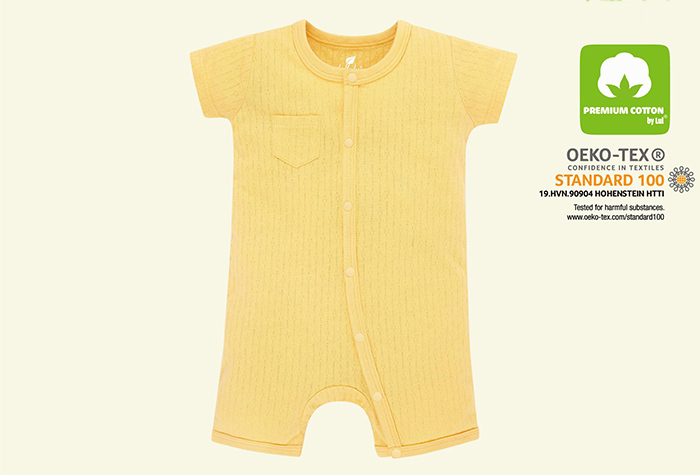 Body romper cộc tay bé trai Lullaby NH23B (vàng)