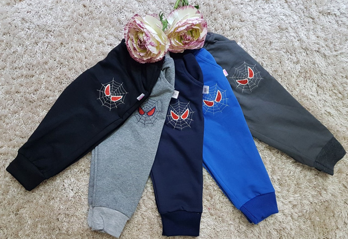 Quần nỉ da cá thêu hình nhện (1-7T) 