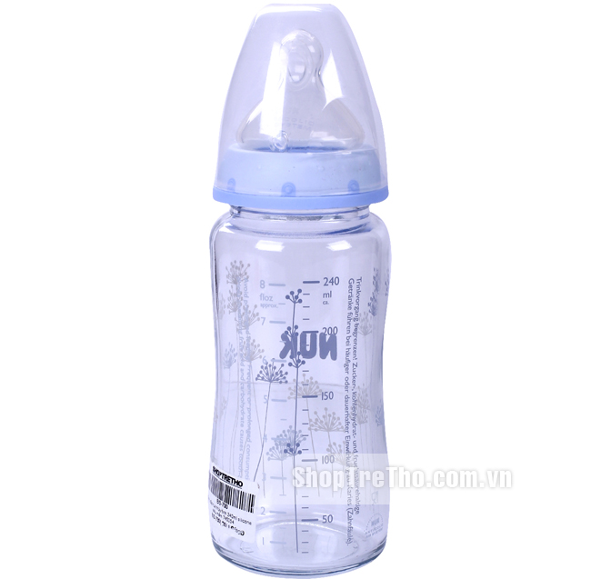 Bình sữa Nuk 240ml silicon siêu mềm
