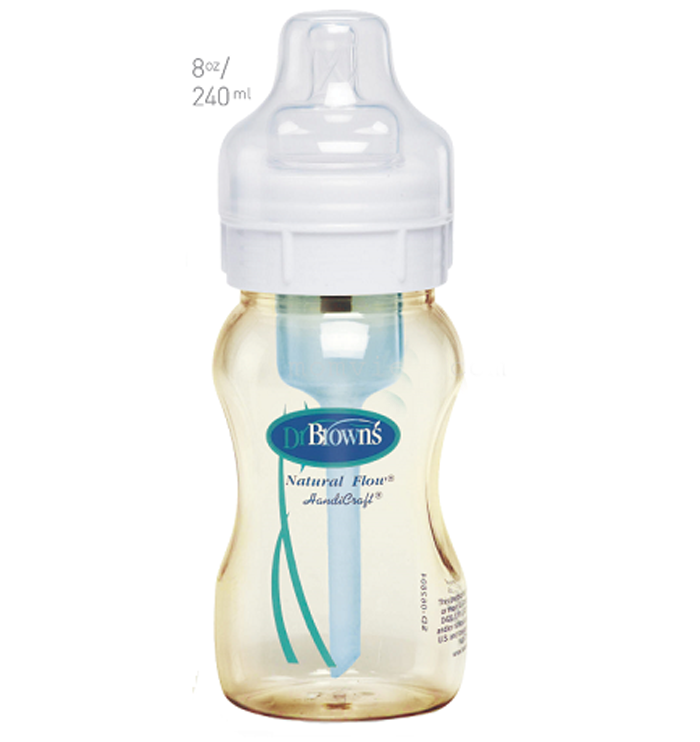 Bình sữa Dr Brown 240ml cổ rộng nhựa PES