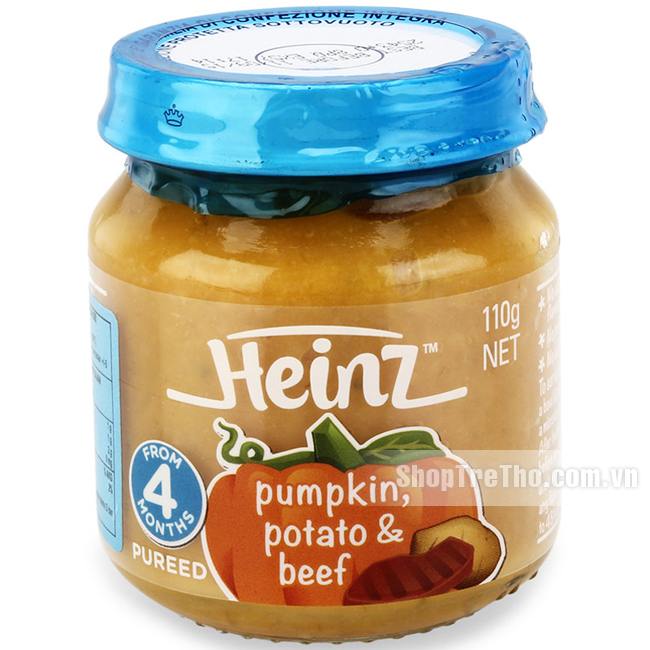 Dinh dưỡng đóng lọ Heinz bí đỏ, khoai tây và bò nghiền 110g