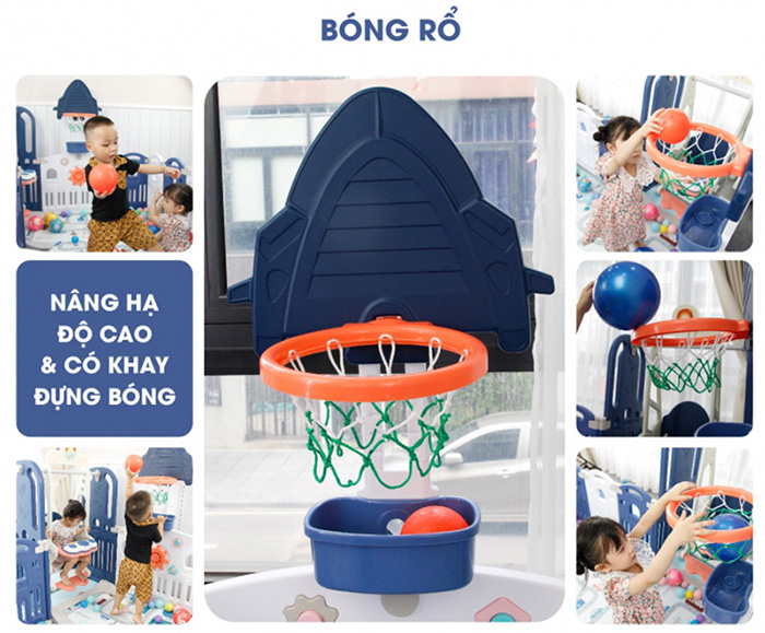 Combo cau truot, xich du, quay cui, bong ro Toyshouse WM19086 (16+2)