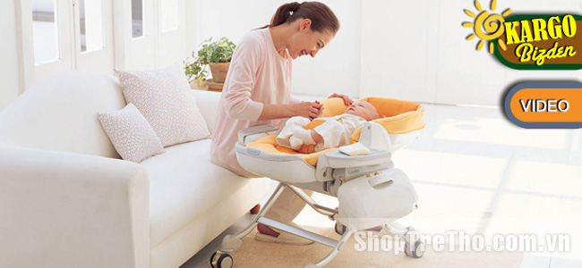 Ghế ăn, ghế rung combi Roanju Dot Beige đa năng