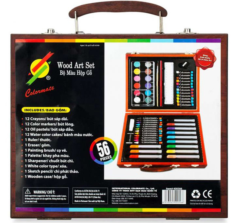 bộ bút chì hộp gỗ m56