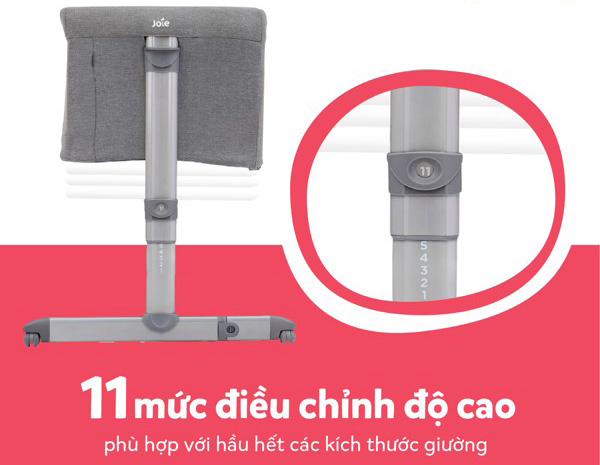 Noi ngu canh giuong Joie Roomie Gray Flannel