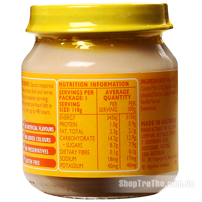 Dinh dưỡng đóng lọ Heinz Custard Vanilla