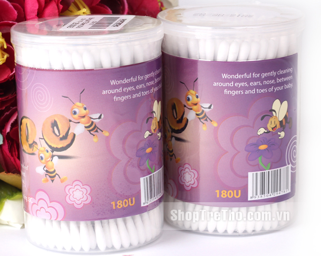Bông tăm an toàn trẻ em Bee 180 lõi giấy