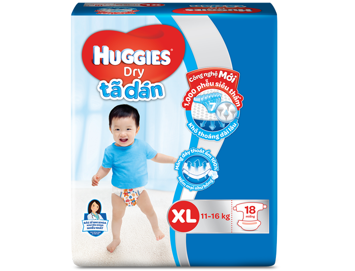 Bỉm dán Huggies XL18