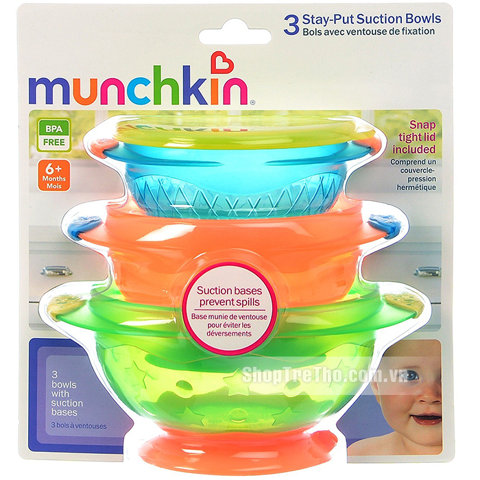Bộ ba bát ăn chống đổ Munchkin 49003
