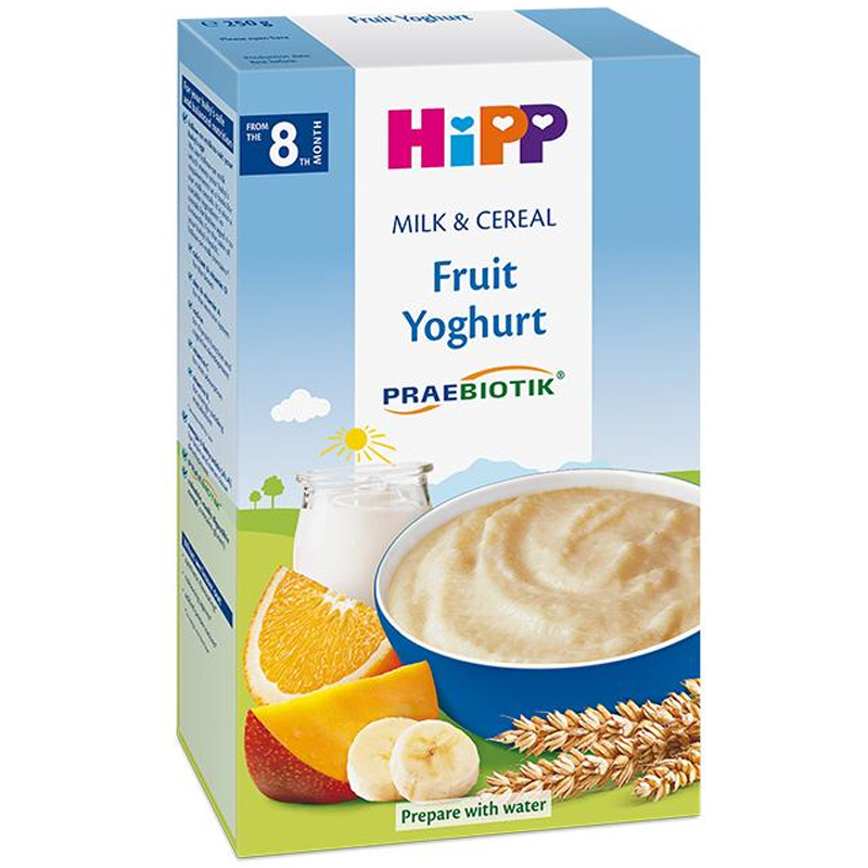 Bột dinh dưỡng HiPP sữa hoa quả nhiệt đới sữa chua 250g