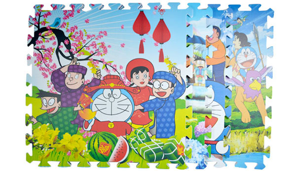 Thảm xốp lót sàn Việt Nam in hình (4 miếng)