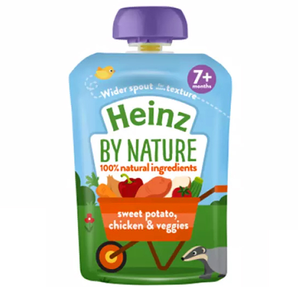 Hỗn hợp rau củ, thịt gà, khoai lang nghiền Heinz 130g (7M+)