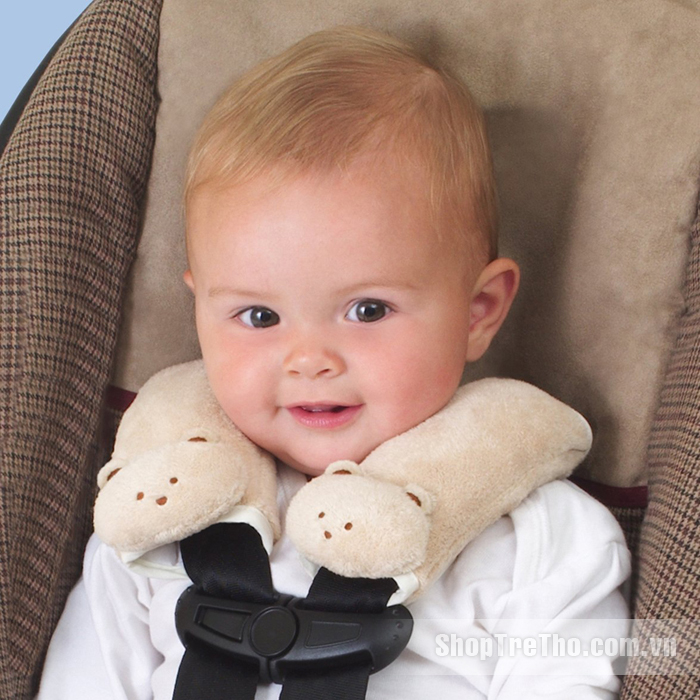 Bọc dây an toàn (seatbelt) Summer Cushystraps ivory teddy bear