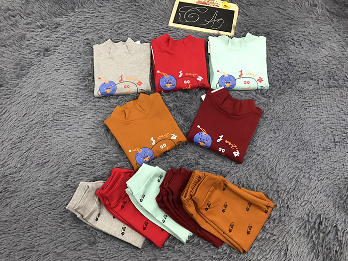 Bộ nỉ sơ sinh TA cho bé quần thun cho bé thoải mái