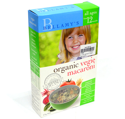 Nui từ rau quả hữu cơ Bellamy's: organic vegie macaroni