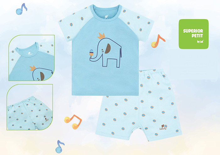 Bo be trai coc tay raglan Lullaby NH602P xanh