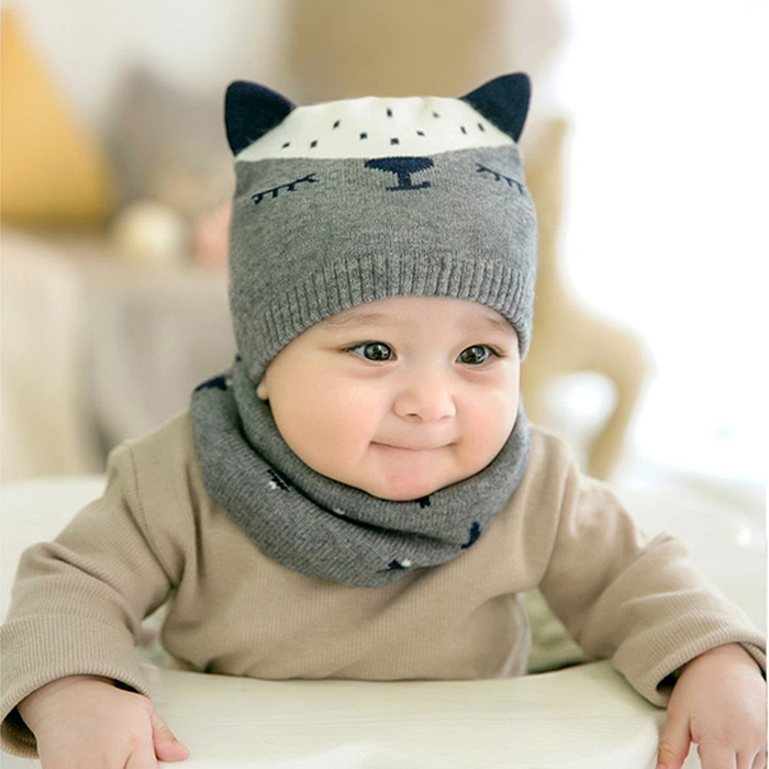 Bộ mũ khăn hình gấu TE608 (0-12M) 