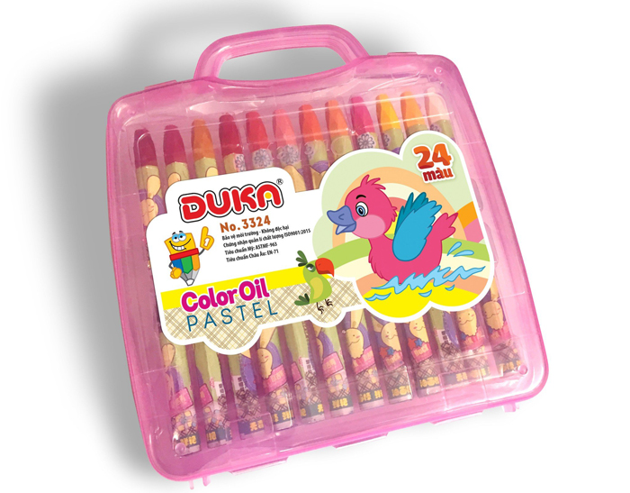 Bút sáp màu Duka No.3324 (24 màu, hộp nhựa)