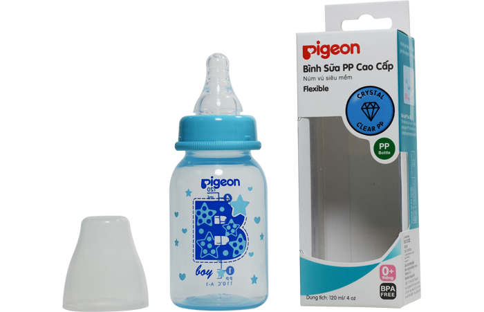 Bình sữa PP cao cấp Pigeon cho bé trai (0M+) 