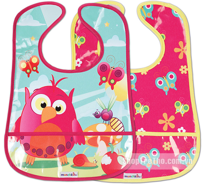 Yếm ăn chống thấm có máng hứng Munchkin 34049