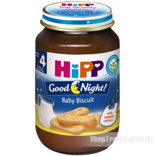 Dinh dưỡng đóng lọ HiPP chúc ngủ ngon - Cháo sữa bích quy 190g