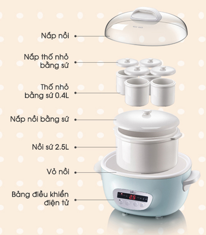 Noi nau cham Bear SUBE003 2.5L (kem long hap)