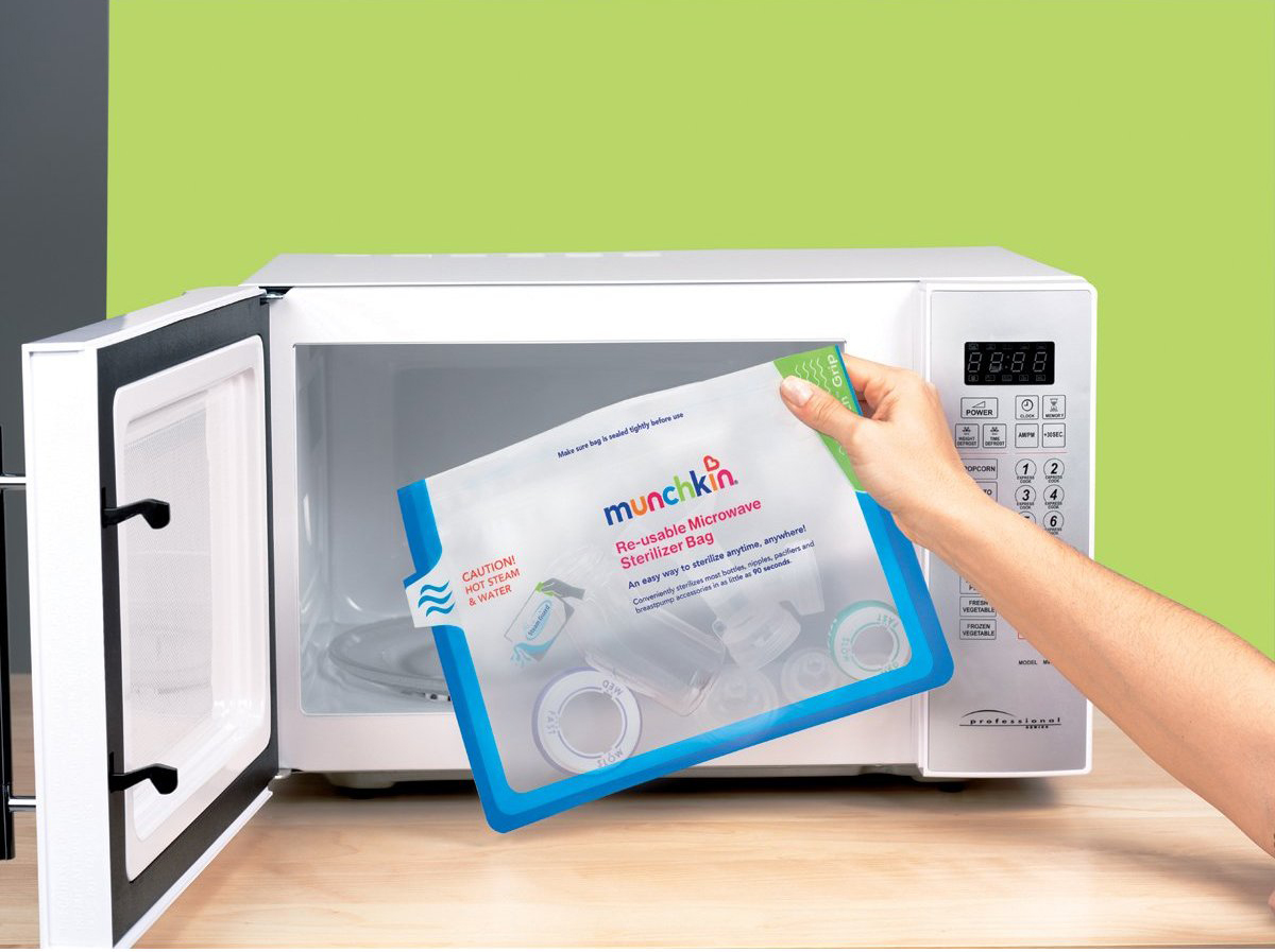 Túi tiệt trùng bình sữa trong lò vi sóng (munchkin  Steam Guard Microwave Sterilizer Bags - 6pk)