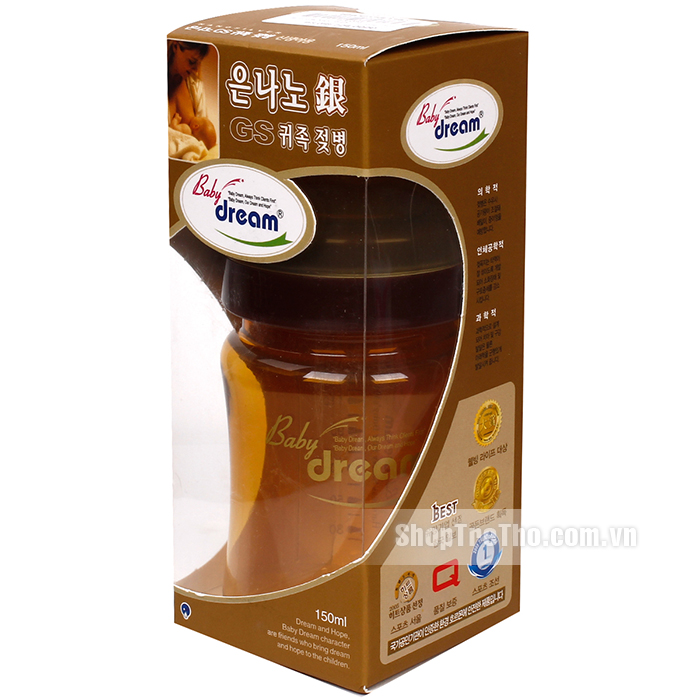 Bình sữa Baby dream - nano silver 150ml (cổ rộng)