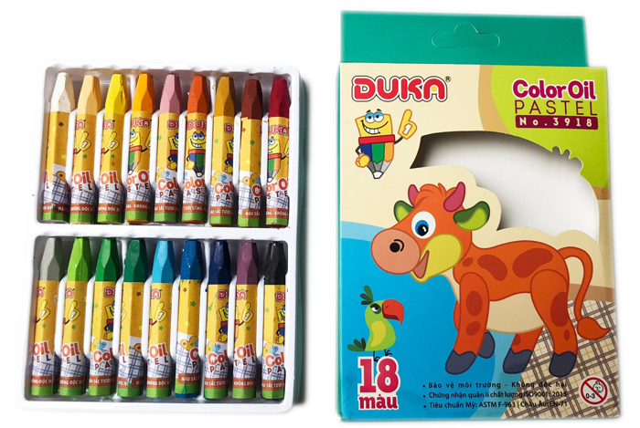 bút sáp dầu 18 màu Duka No.3918 (hộp giấy)