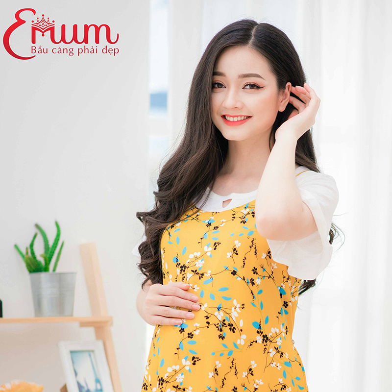 Đầm bầu yếm 2 dây đuôi cá kèm áo Emum