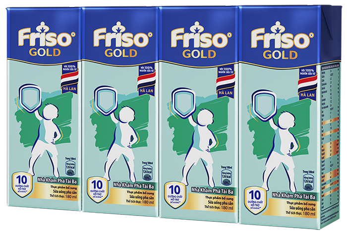 Sữa bột pha sẵn Friso Gold vani 180ml (lốc)