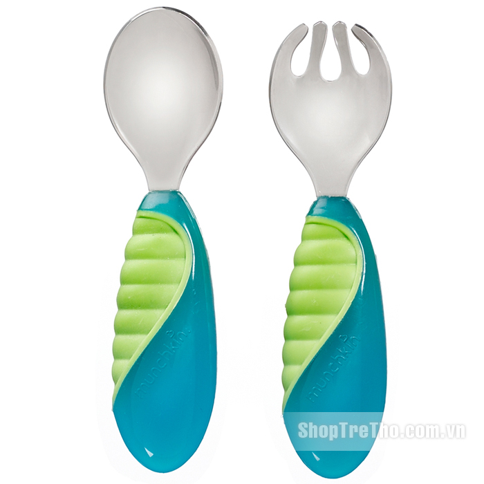 Bộ thìa dĩa tập ăn Munchkin Multi Grip Toddler Fork & Spoon