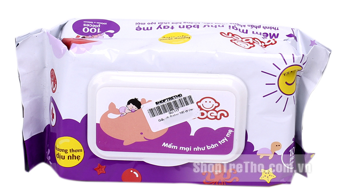 Giấy ướt Bieber 100 tờ (màu tím)