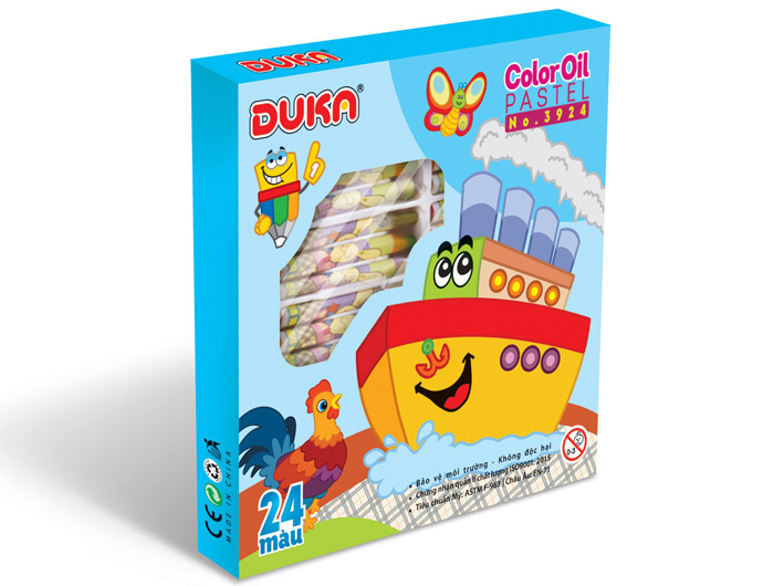Bút sáp dầu 24 màu Duka No.3924 (hộp giấy)