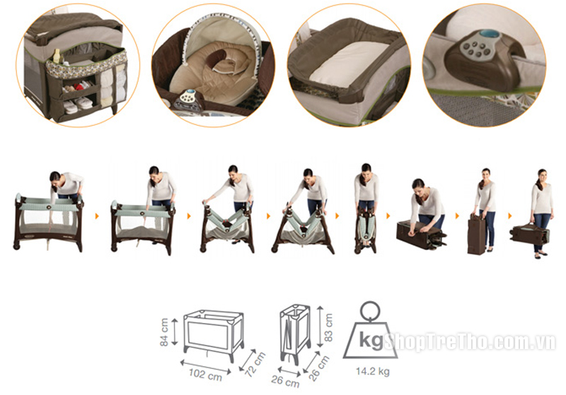 Nôi chơi Graco Calypso GC-9D14CYO