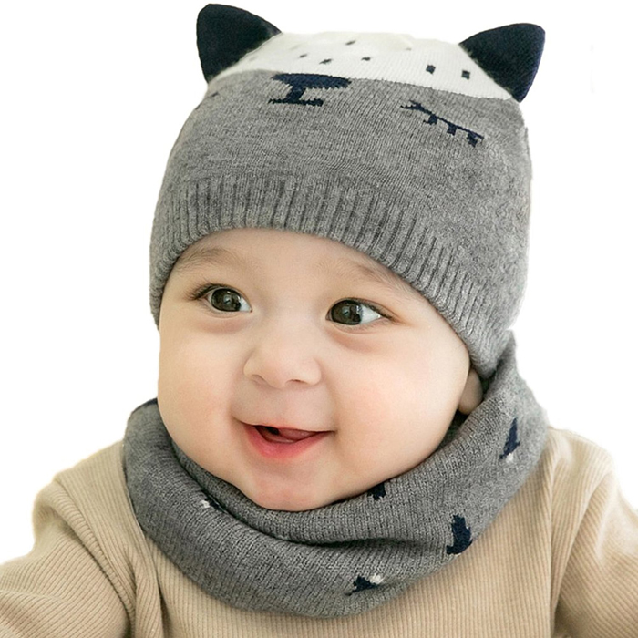Bộ mũ khăn hình gấu TE608 (0-12M) 