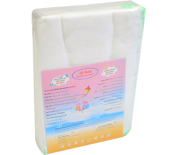 Khăn sữa Nhật cao cấp IQ Baby 3 lớp 28x36cm