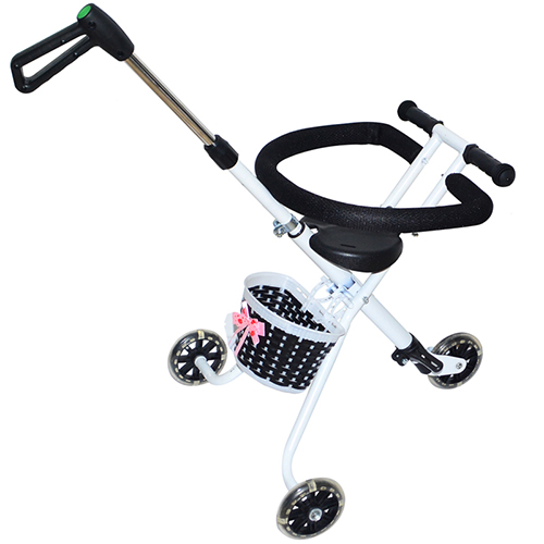 Xe đẩy 3 bánh gấp gọn bánh xe có đèn, có giỏ