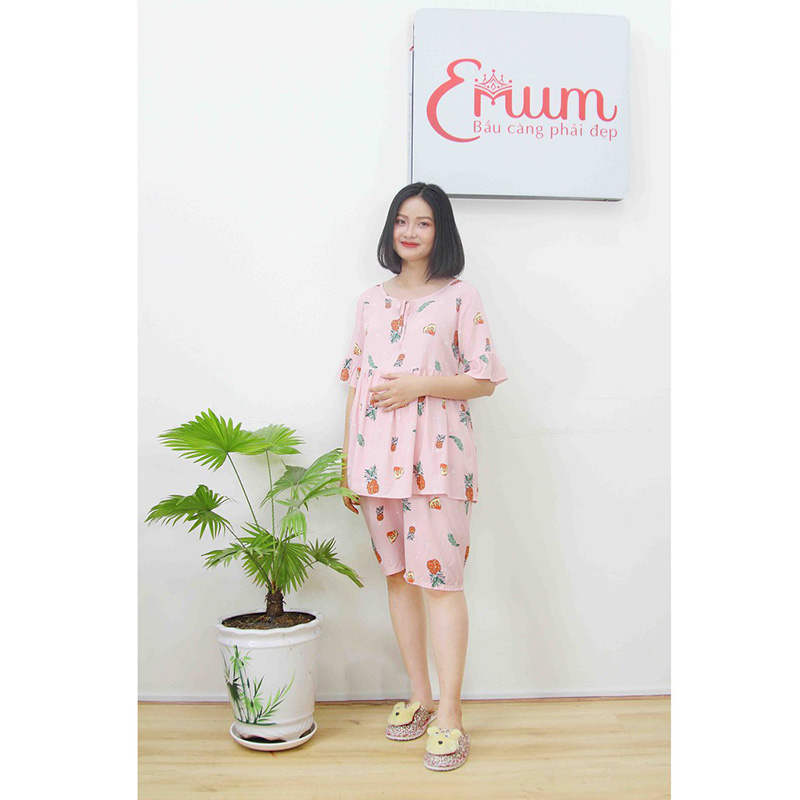 Bộ bầu lửng tole in trái cây hồng Emum