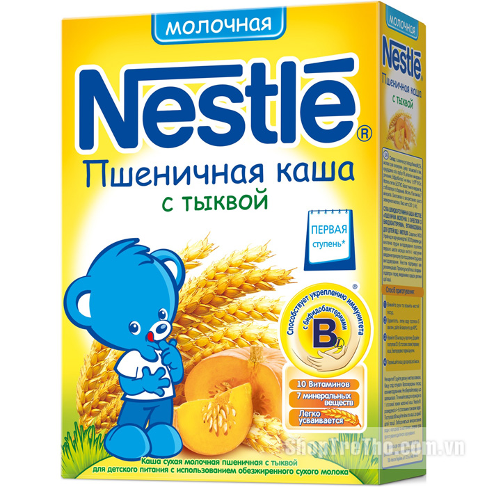 Bột Nestle Nga bí đỏ lúa mì 6m+